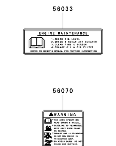 Kawasaki Fr691v-As05 Engine Labels Diagram and Parts List for Z-FORCES54 (17AI5GHC-17AI5GHC010)(2012) Cub Cadet Lawn Tractor